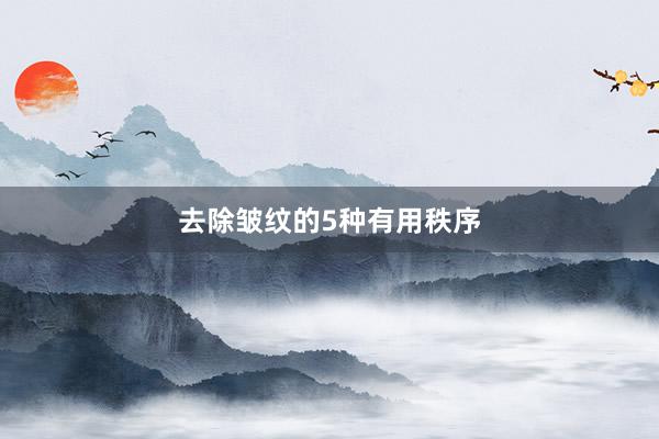 去除皱纹的5种有用秩序