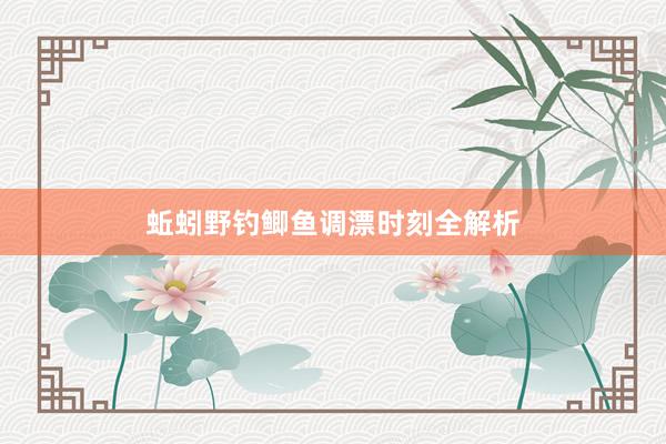 蚯蚓野钓鲫鱼调漂时刻全解析